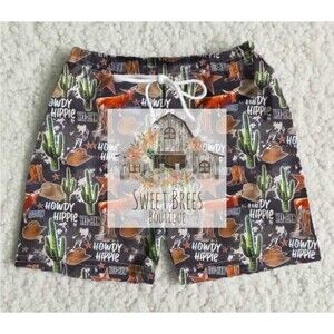 NEW BOYS WESTERN SWIM TRUNKS